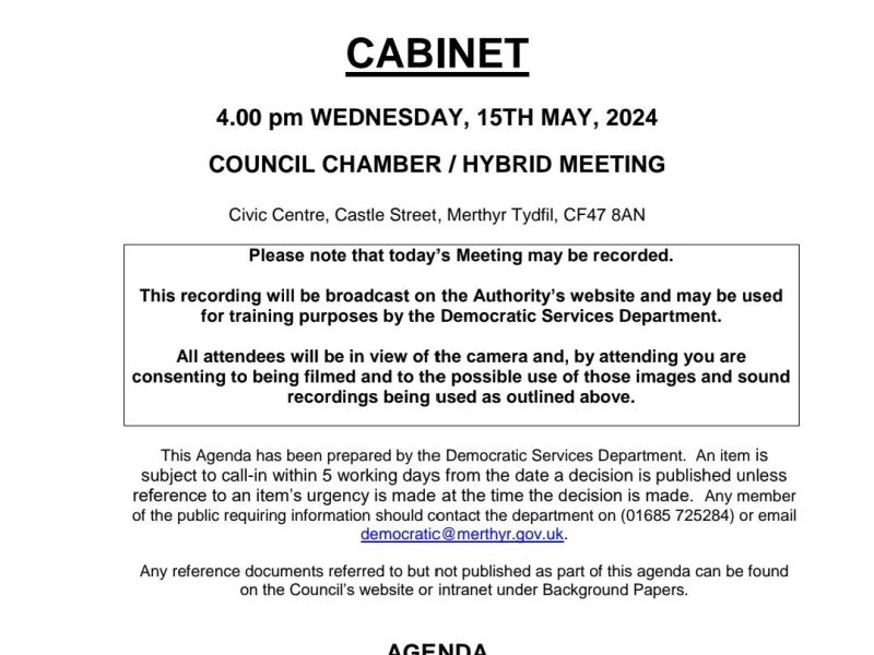 Agenda for Cabinet on Wednesday, 15th May, 2024, 4.00 pm